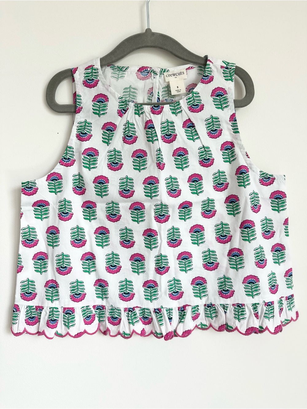 Brand New w Tags! J. CREW Girls' Printed Top with Scalloped Hem Size 8Y